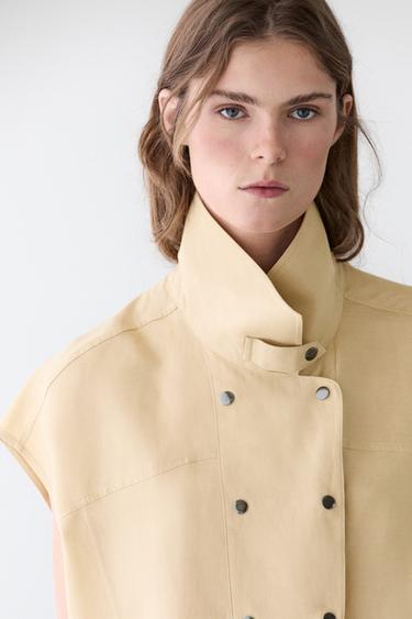 Chemise manches courtes boutons-pression - Rouille de Zara