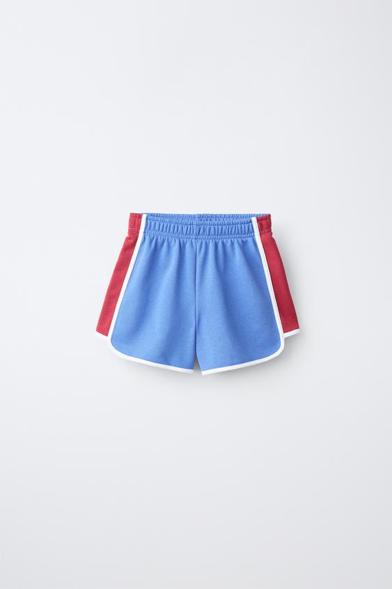 VARSITY BERMUDA SHORTS WITH CONTRAST TRIMS - Blue by Zara - Image 0
