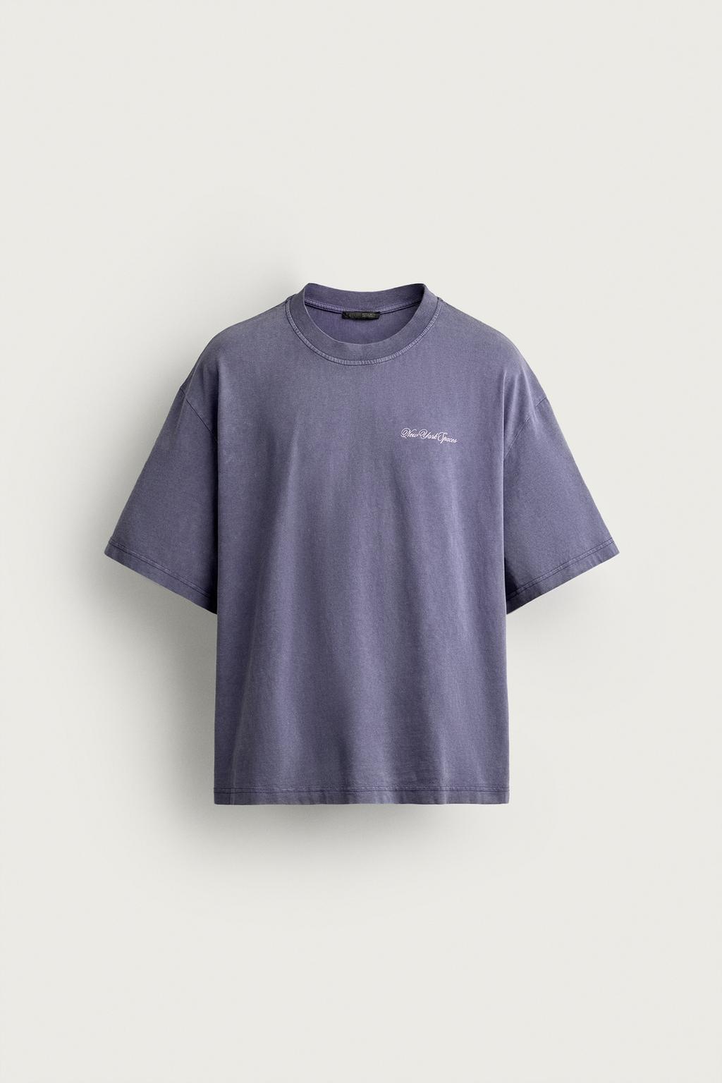 WASHED SLOGAN PRINT T-SHIRT