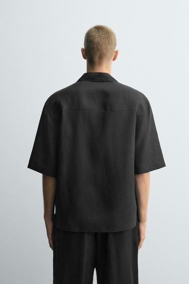 CHEMISE KIMONO 100 % LIN - Noir de Zara - Image 2