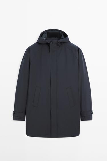 Parka larga capucha - Marino de Zara