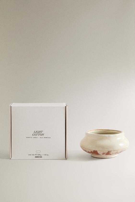 Zara (200 G) LIGHT COTTON SCENTED CANDLE - white - Image 0