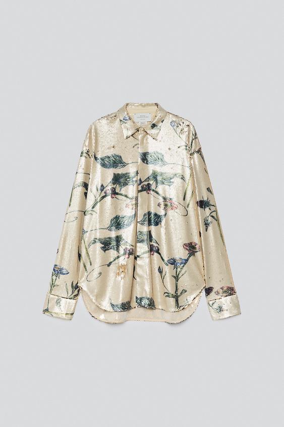 BEDRUCKTES LENTEJUELENHEMD - Print von Zara - Bild 0