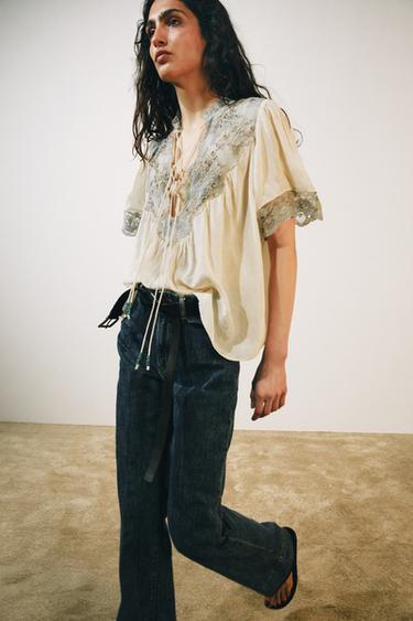 CAMISA ENCAIXE ZW COLLECTION - Cru de Zara