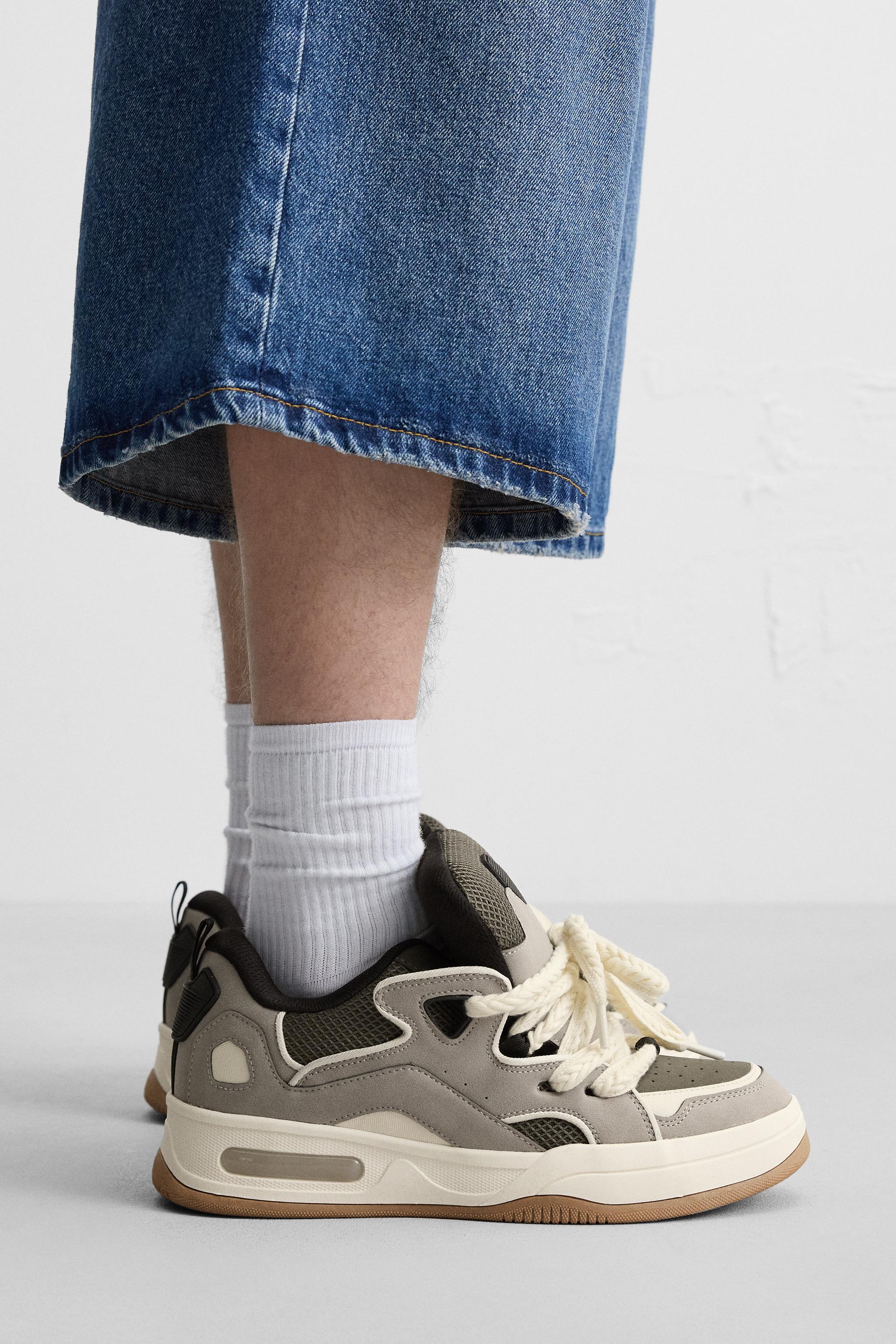 【ZARA】スケートスニーカー サンド/ブラウン | 2212/520/718 SKATE SNEAKERS - SAND/BROWN | ZARA United States