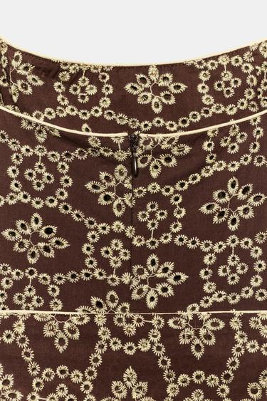 EMBROIDERED JUMPSUIT WITH BELT - Brown / Ecru by Zara - Image 11