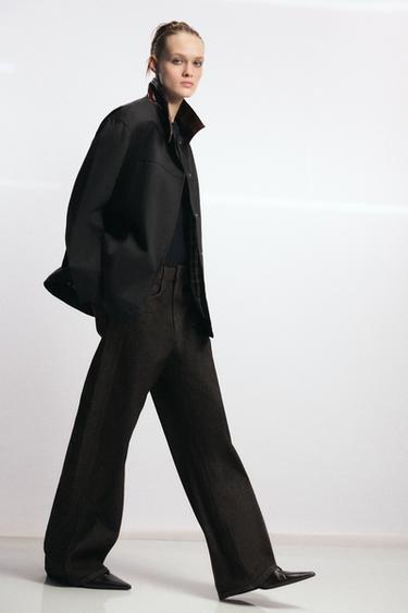 ZW COLLECTION CONTRAST COLLAR JACKET - Navy blue by Zara