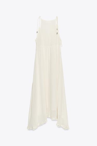 ZW COLLECTION ASYMMETRIC CROCHET DRESS - Ecru by Zara - Image 7
