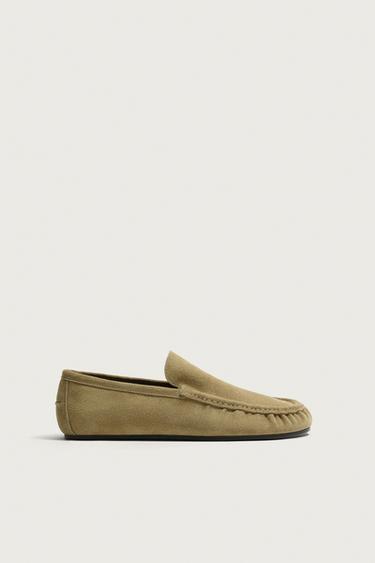 LEATHER LOAFERS - Beige by Zara