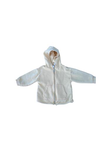COTTON SWEATSHIRT WITH HOODIE. LIGHT ORANGE.
