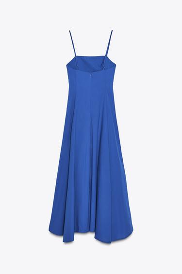 ASYMMETRIC POPLIN MIDI DRESS - Cornflower blue by Zara - Image 1