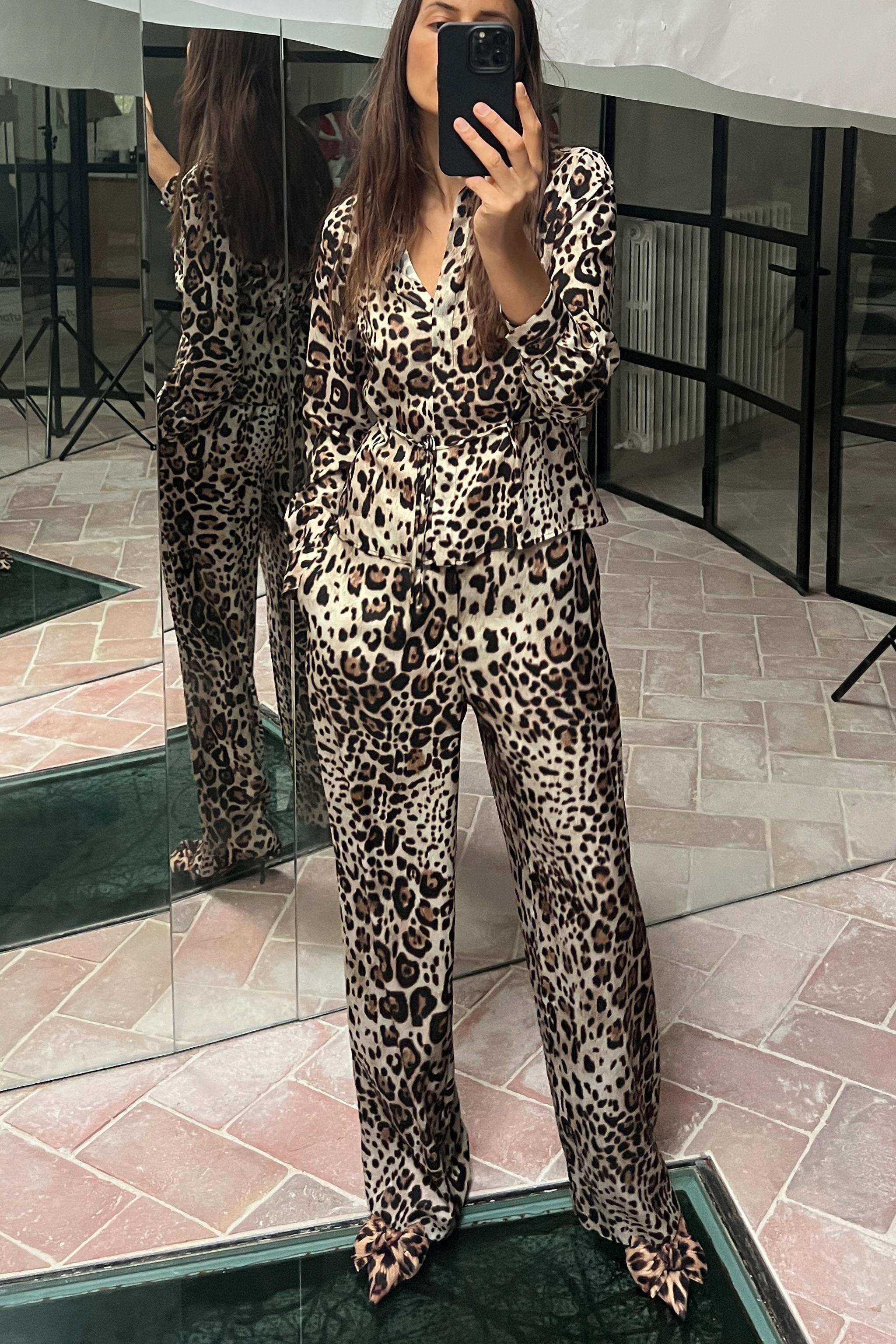 Leopard trousers zara online