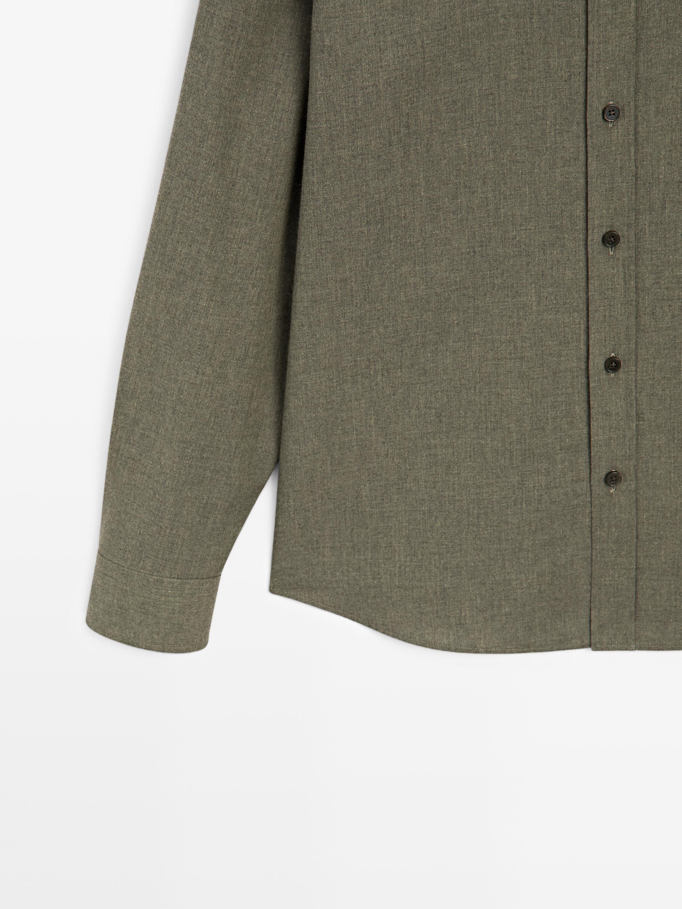 Regular fit melange shirt