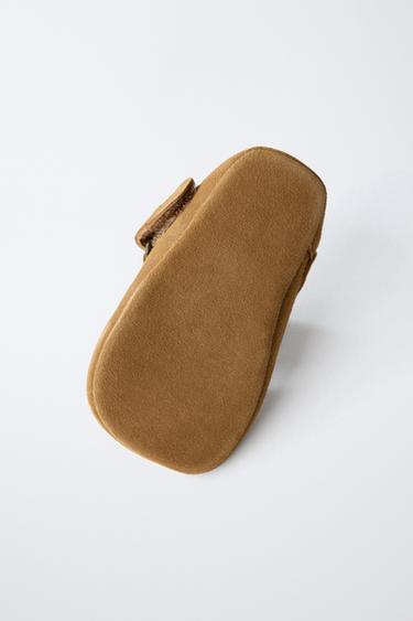 LEATHER T-BAR SHOES - Brown de Zara - Image 3