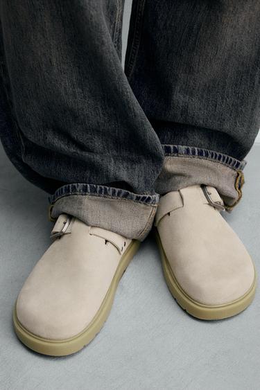 LEATHER BUCKLE CLOGS - Beige by Zara - Image 2