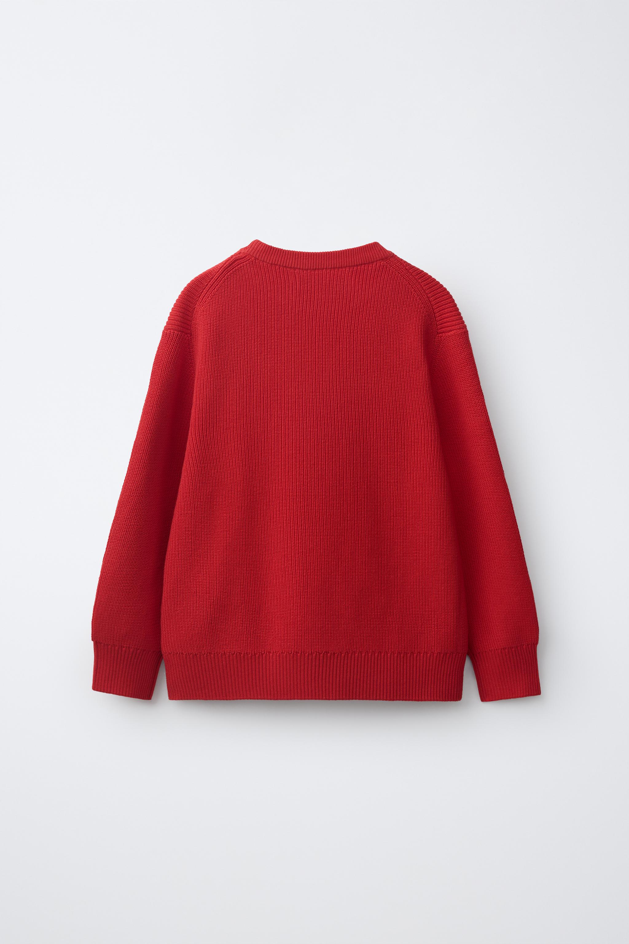 PURL KNIT JUMPER — Mid-red