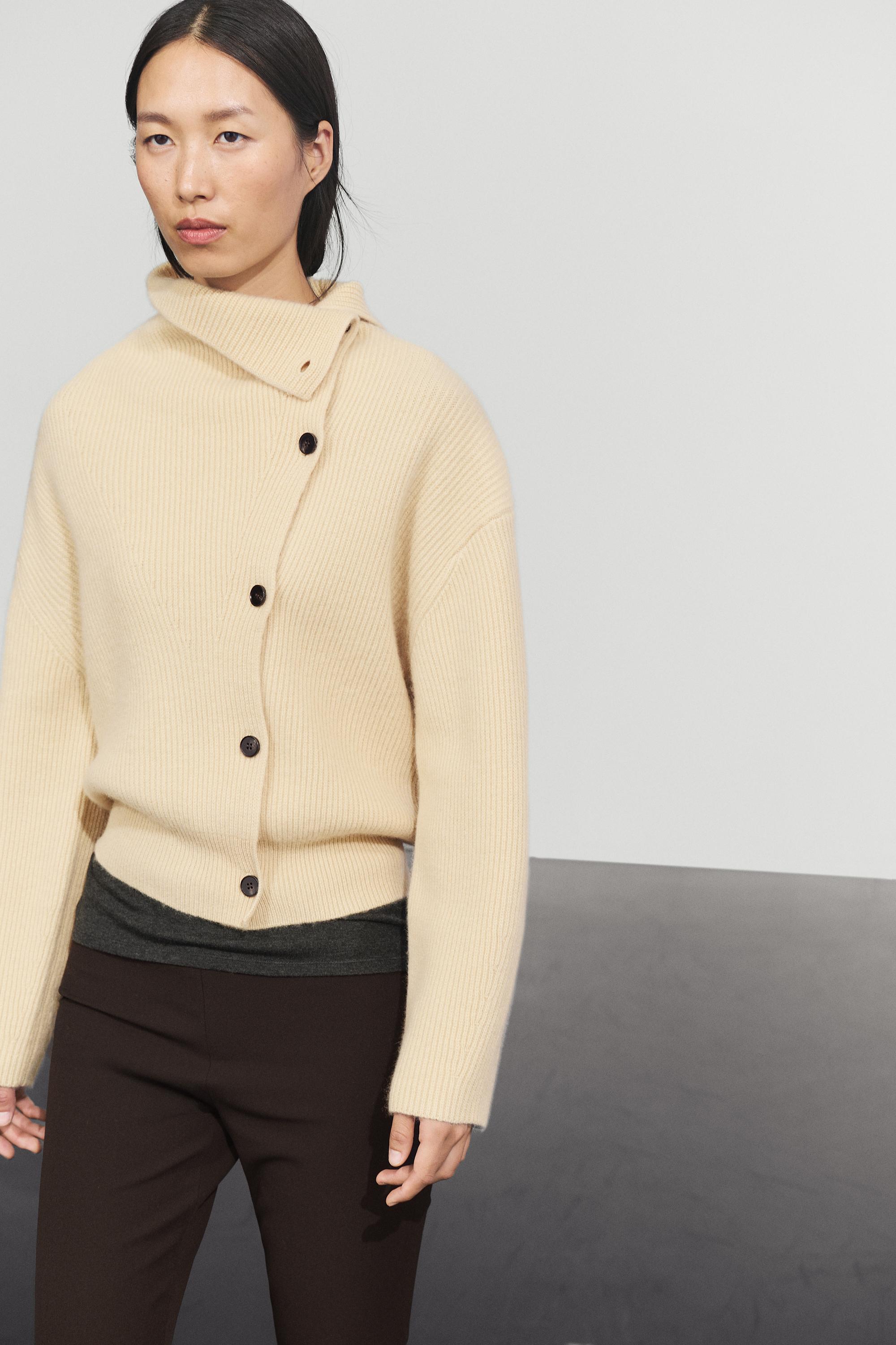 Cashmere blend button detail cardigan