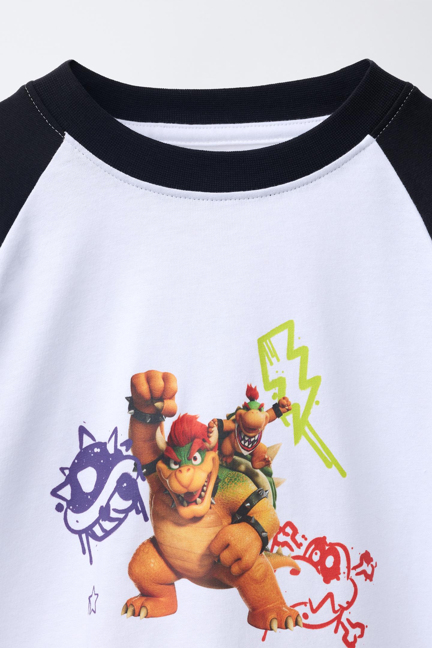 Детская футболка Zara Mario Bros ™ © Nintendo Print, цвет: Чёрный / Белый — фото 3