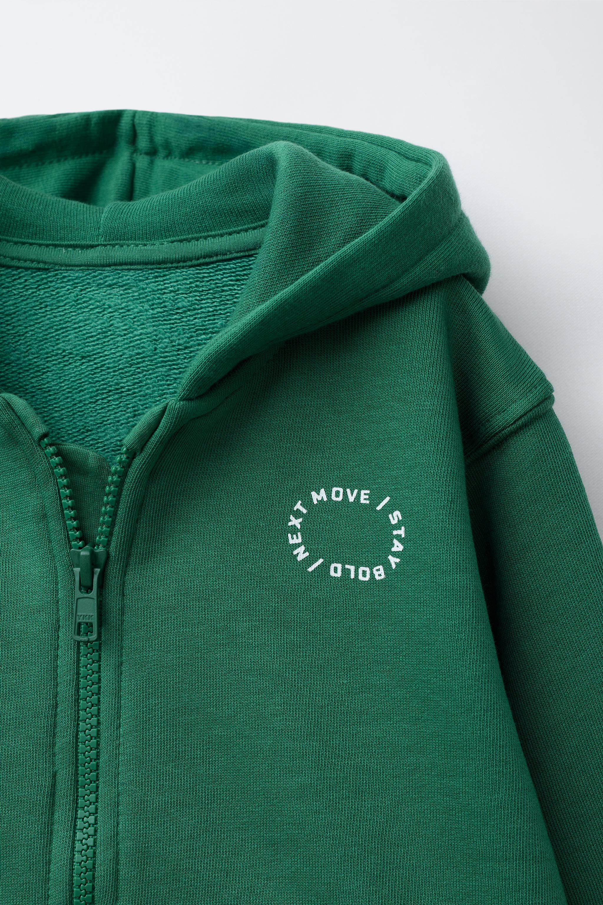 BASIC TEXT ZIP-UP SWEATSHIRT