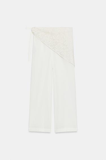 STRAIGHT-LEG PAREO TROUSERS - Ecru by Zara - Image 8