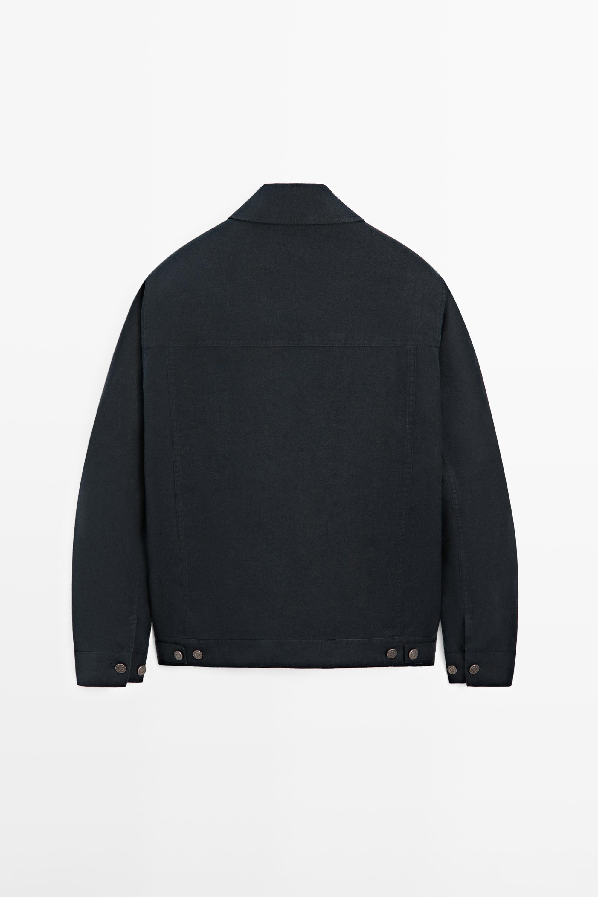Veste 100 % lin avec détails poches