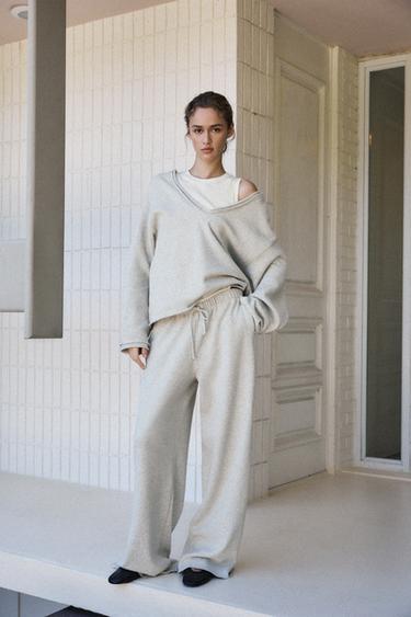 HOSE AUS SOFT-MATERIAL - Grau meliert von Zara - Bild 0