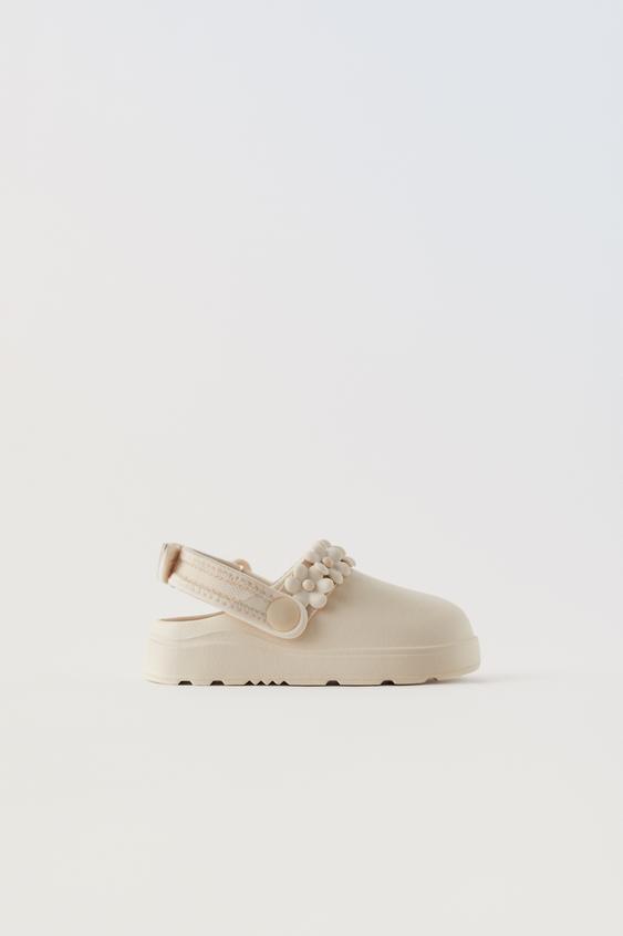 FLORAL RUBBER CLOGS Ecru White ZARA South Africa