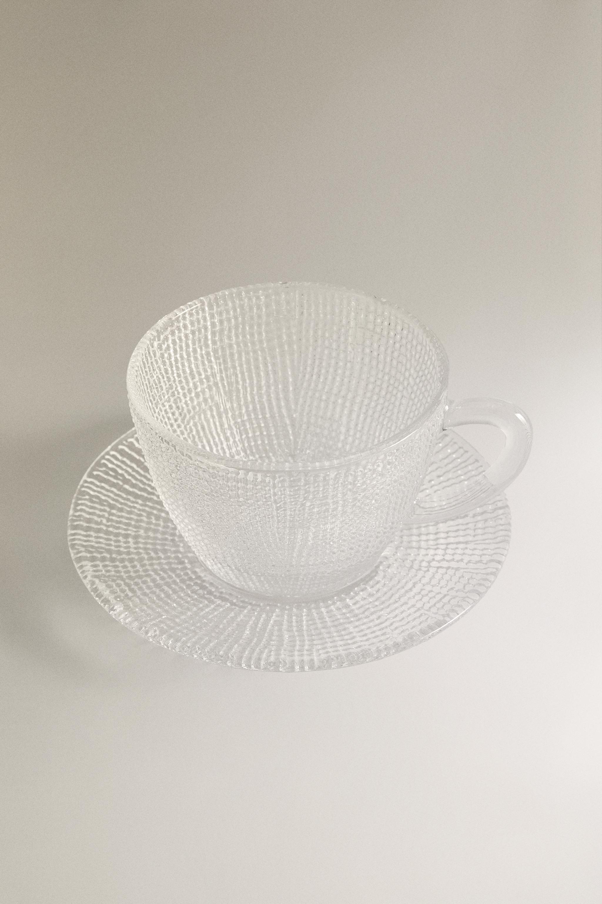 GLASS TEACUP WITH RAISED DESIGN - 990 | ZARA United States
