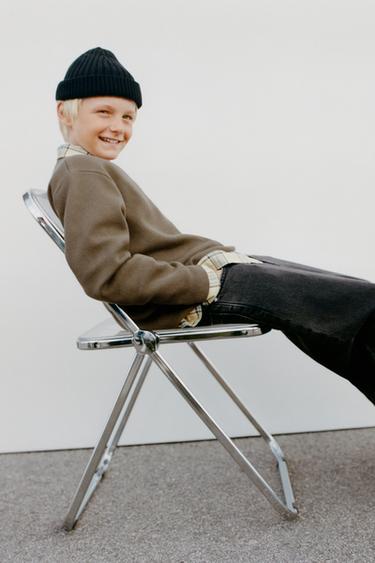 JERSEY PUNTO LISO - Khaki oscuro de Zara