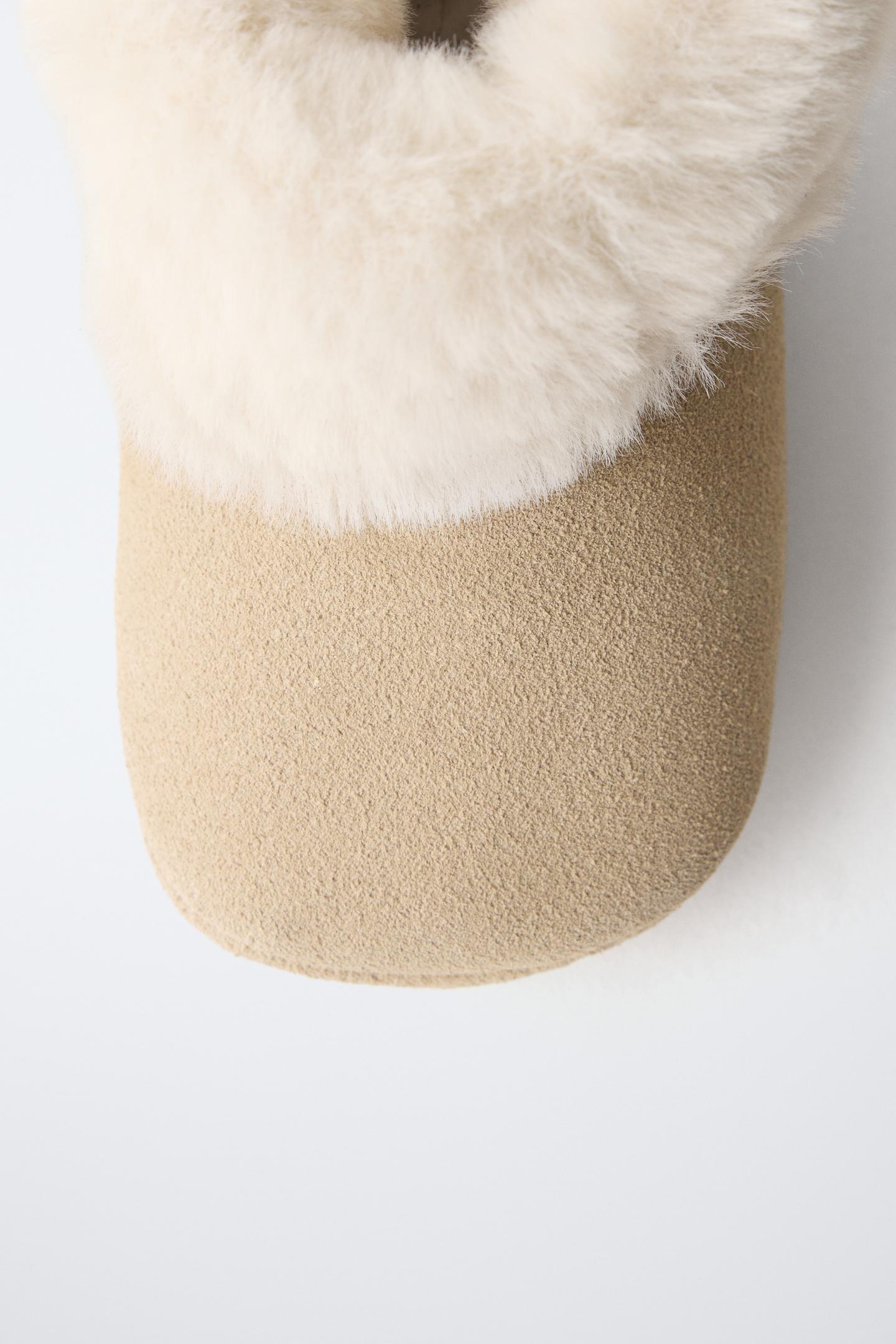 Детские ботинки Zara Fur-Lined Leather, цвет: Коричневый — фото 5
