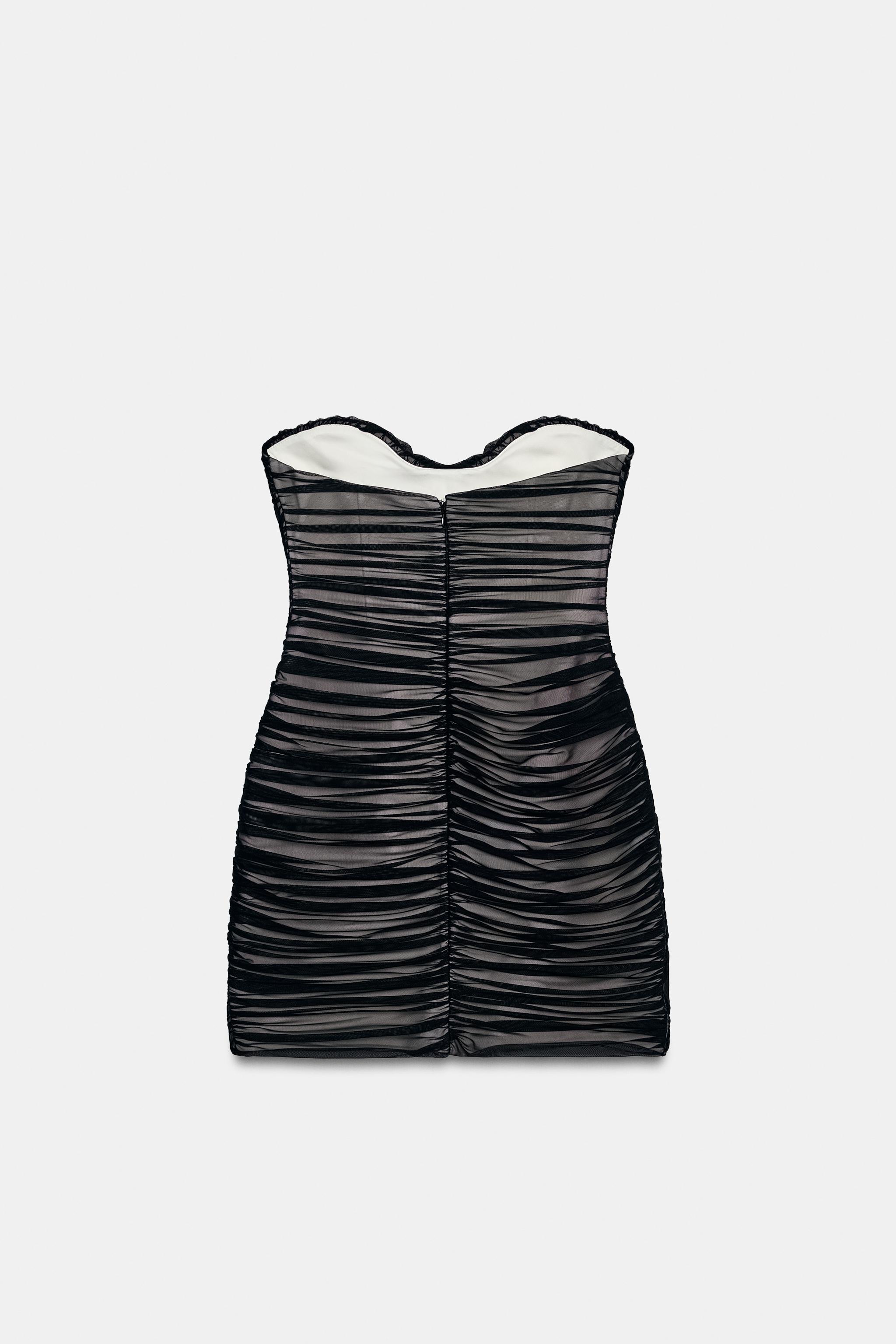 ROBE COURTE DRAPÉE EN TULLE