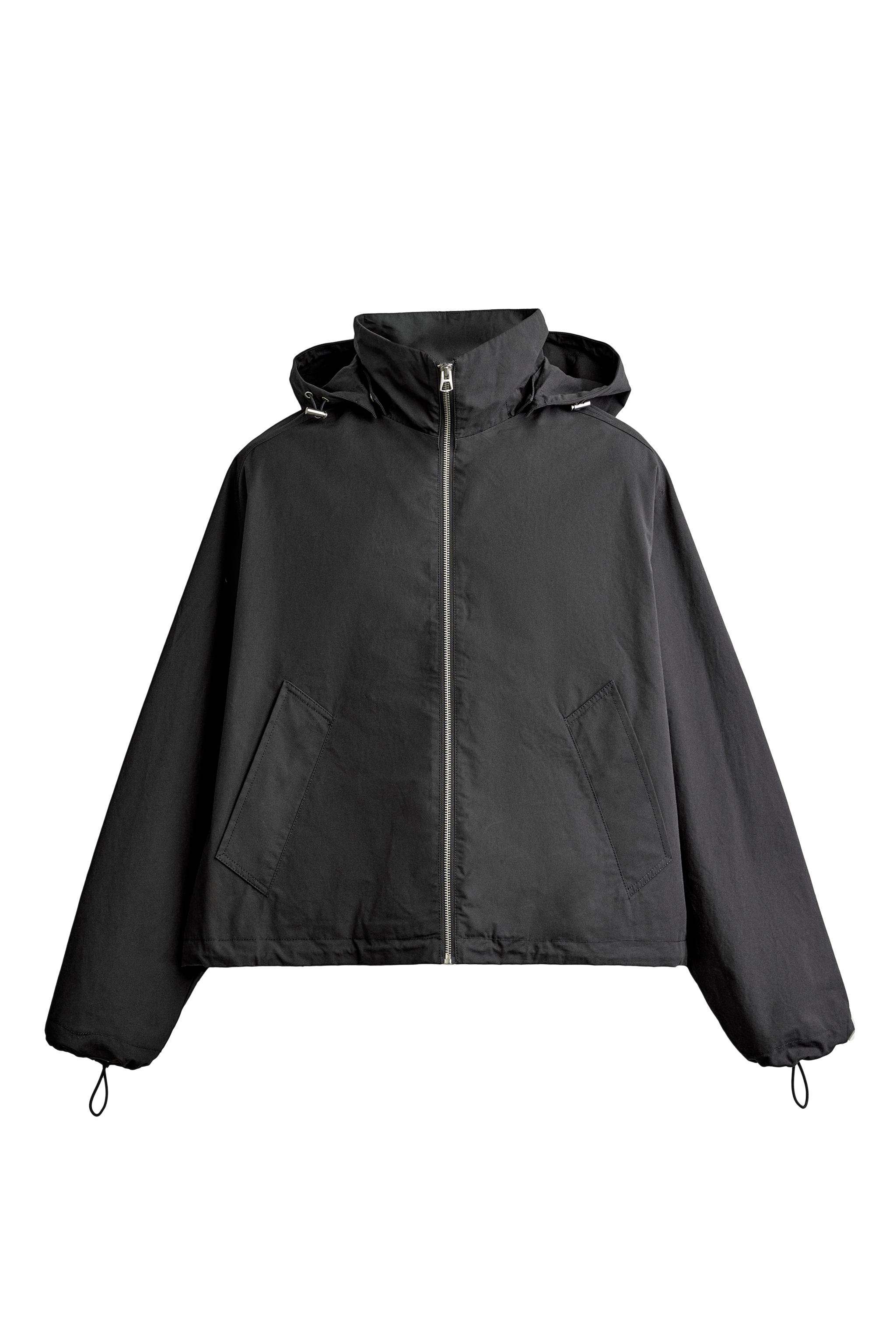 CROPPED TECHNICAL HOODIE JACKET - Brown | ZARA United States