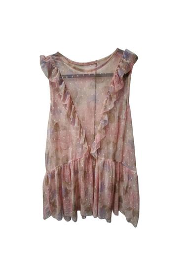 ZARA FLORAL TULLE TOP