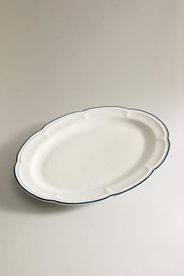 SERVING DISH WITH CONTRAST RIM - Blue by Zara - Image 1