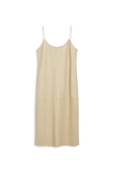 Zara Nappa leather midi dress - LIMITED EDITION - Ecru / Khaki