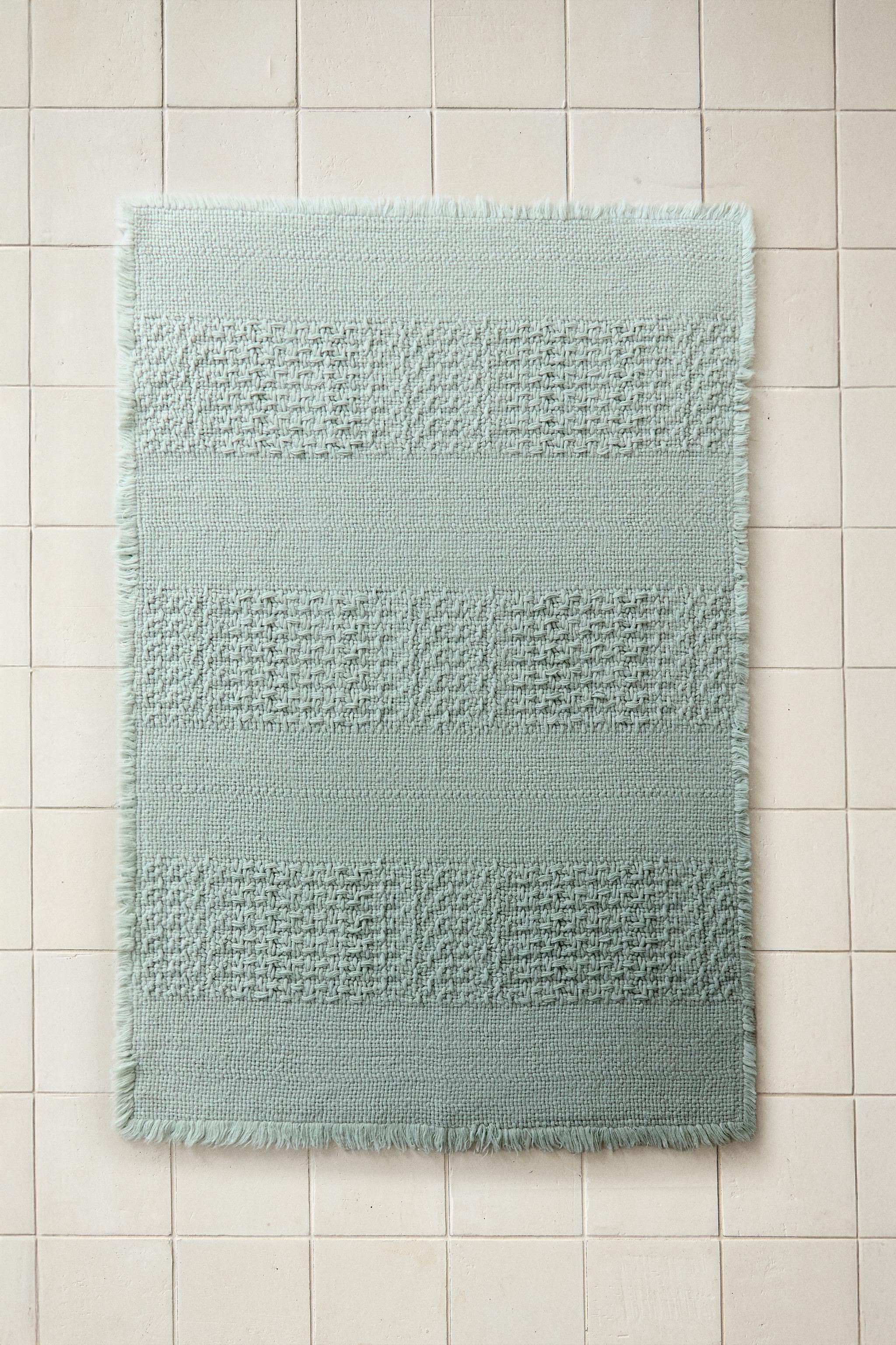 RAW-EDGE BATH MAT — Sea green