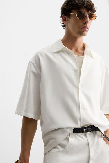 CAMISA FLUIDA RELAXED FIT - Blanco de Zara