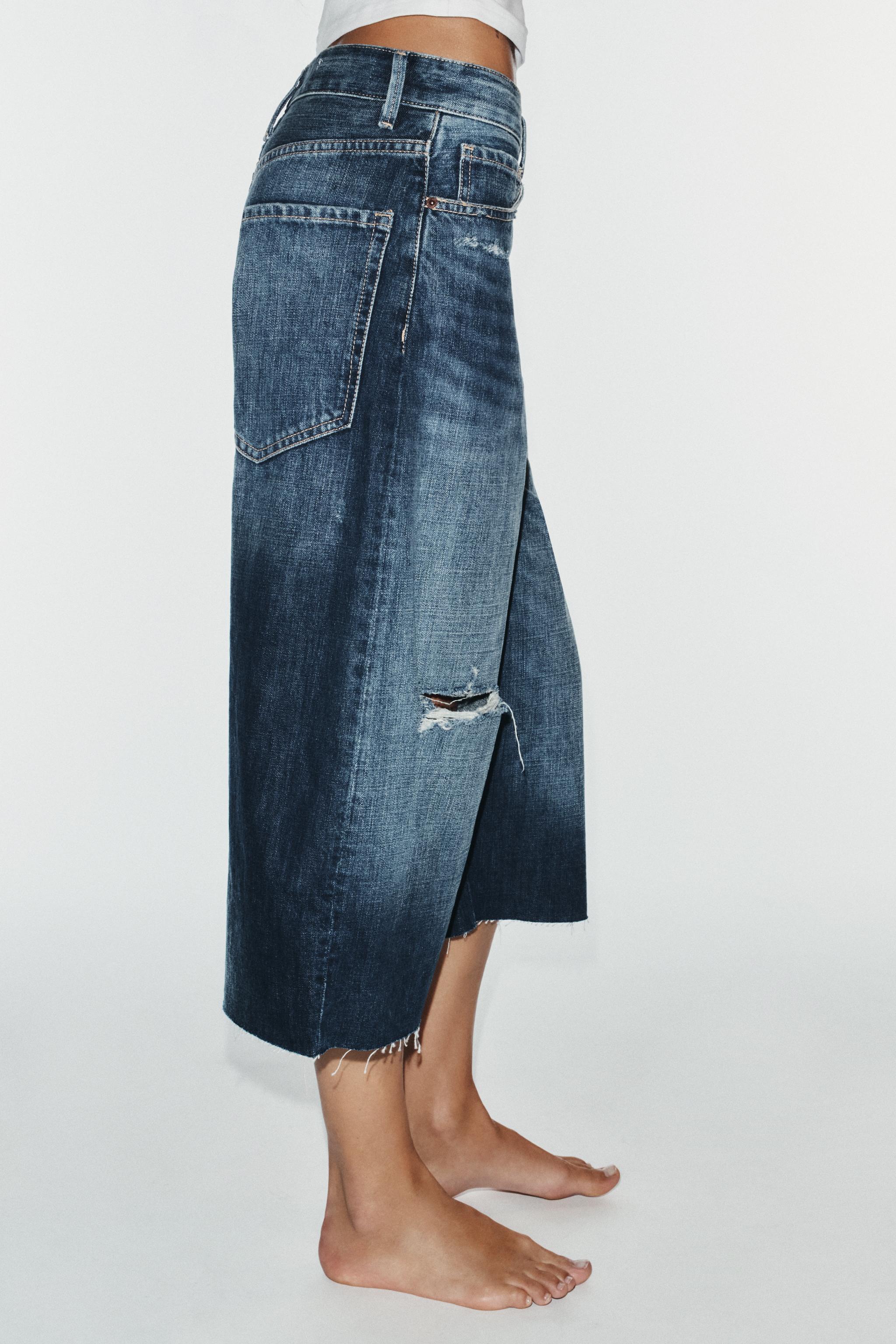 TRF BAGGY DENIM JORTS - thumbnail 5