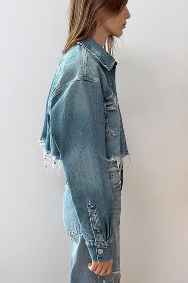 TRF CROP DENIM OVERSHIRT - Blue by Zara - Image 2