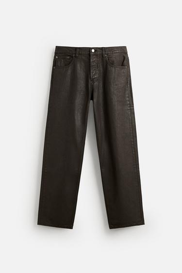 Zara STRAIGHT FIT JEANS - Brown