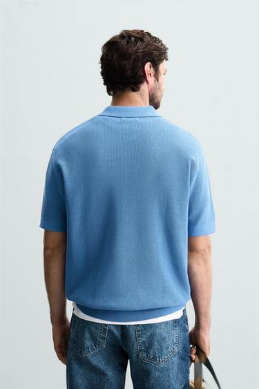 POLO PUNTO PERLADO CREMALLERA - Azulón de Zara