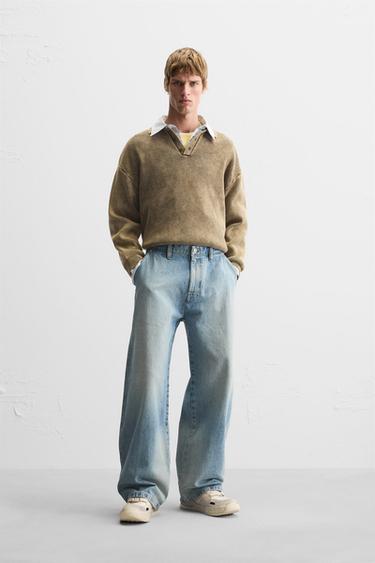 CONJUNTO DENIM RELAXED FIT - Bordô da Zara