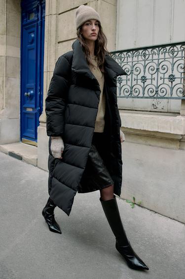 LONG WATER-REPELLENT AND WINDPROOF ANORAK WITH WRAP-AROUND NECK - Black by Zara