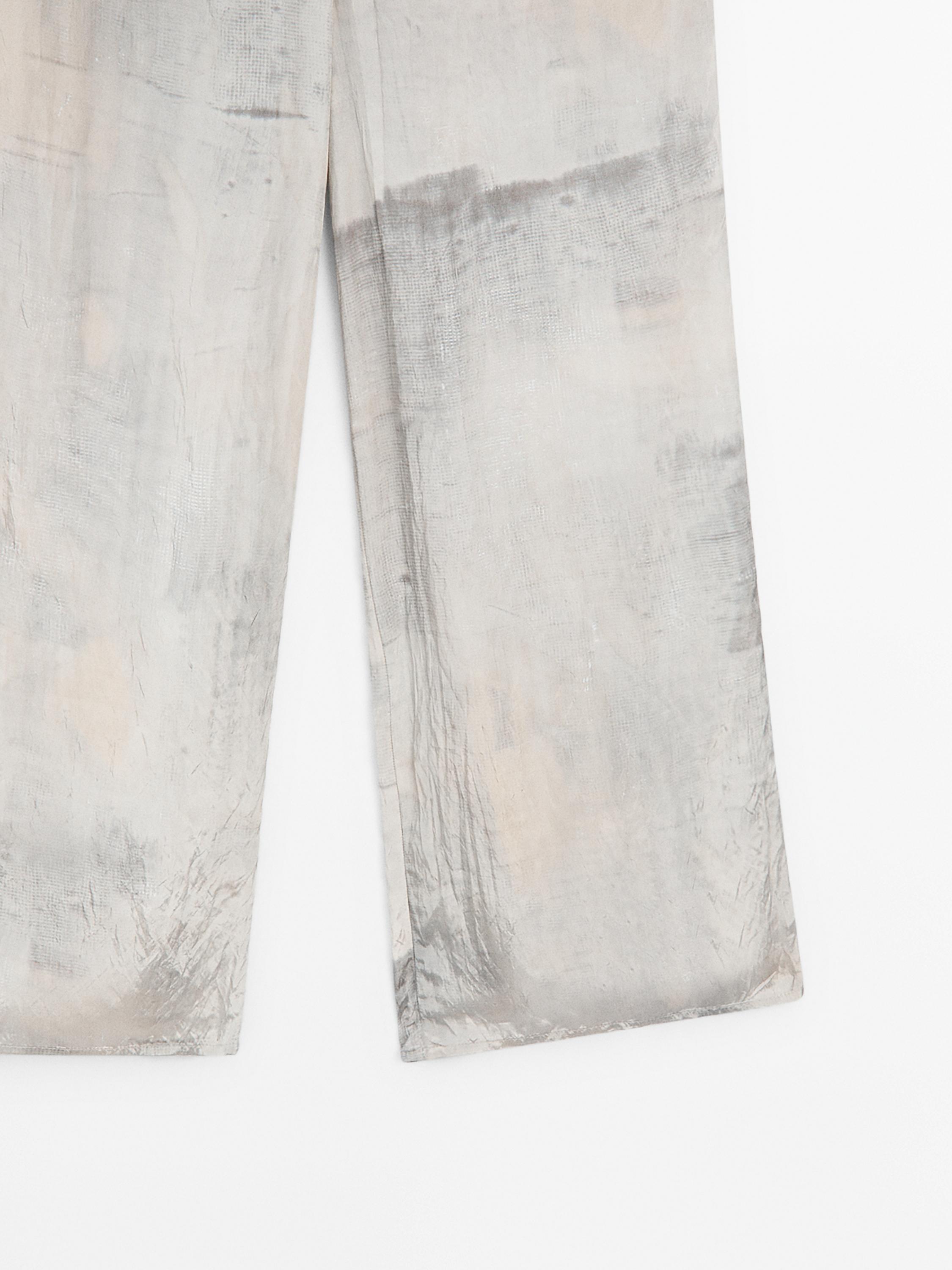 Pantalon droit fluide imprimé