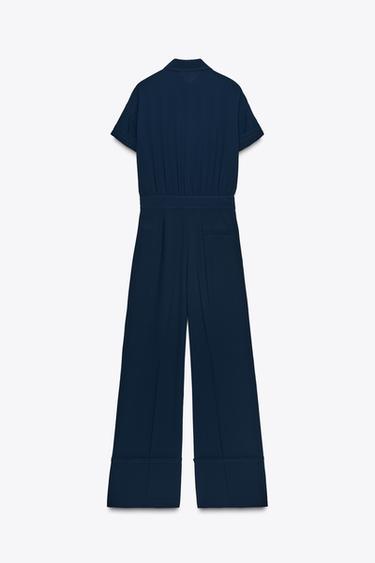 CREPE JUMPSUIT - Navy blue by Zara - Image 8
