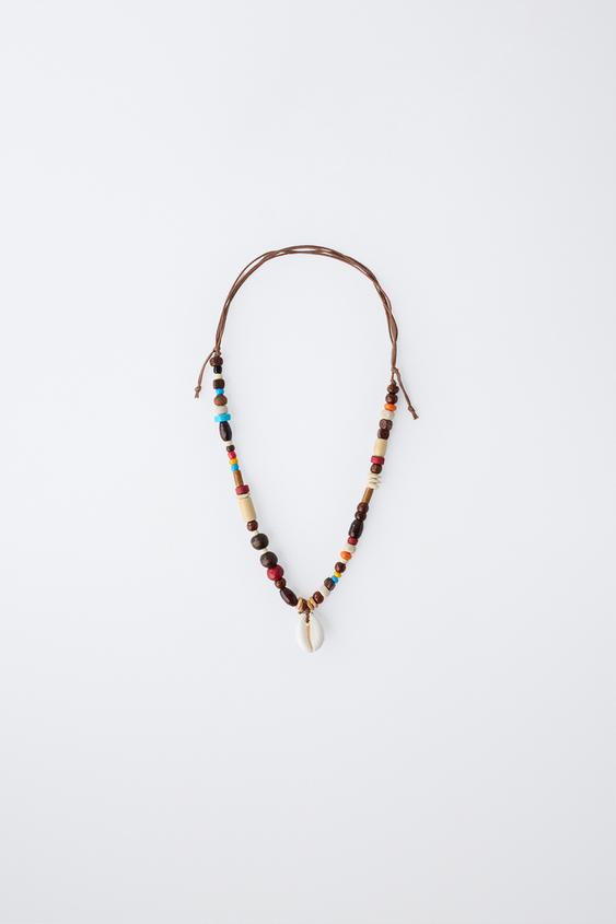 BEADED SHELL NECKLACE - Brown | ZARA United States