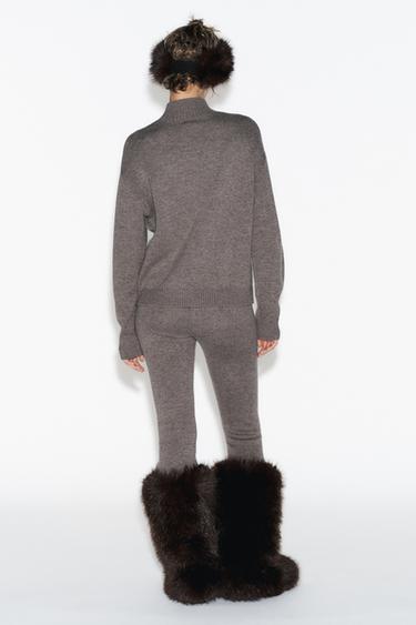FLARE TROUSERS 90% WOOL SKI COLLECTION - Mink by Zara - Image 3