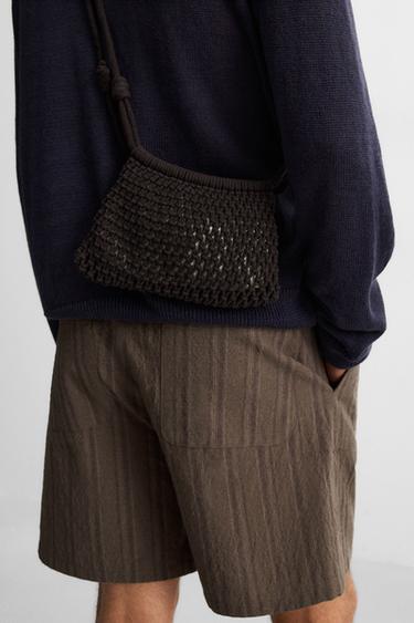 MACRAMÉ CROSSBODY BAG - Brown by Zara - Image 0