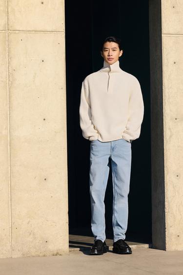 Zara 高領紋理針織衫 - 裸色