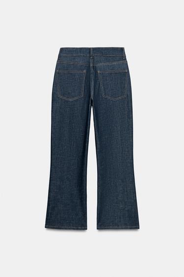 ZW COLLECTION MID-WAIST CROPPED FLARE JEANS - Blue by Zara - Image 5